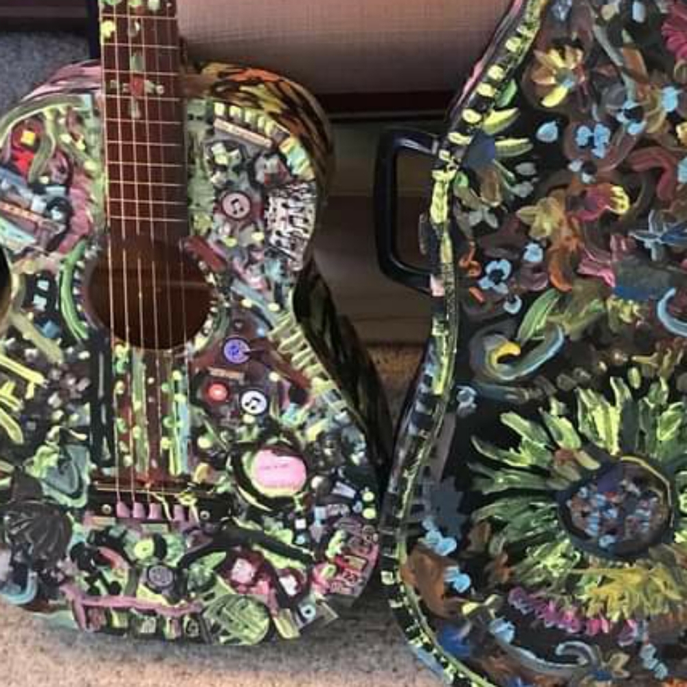 Made to Order Hand painted Acoustic Guitar and Case